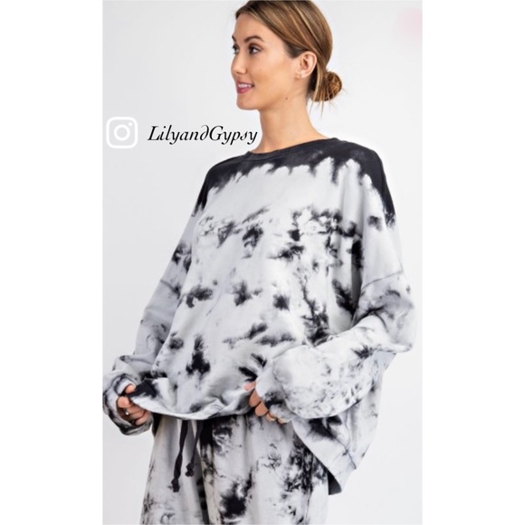 LAST MEDIUM Dip Tie dye two piece pant lounge set - Picture 2 of 7